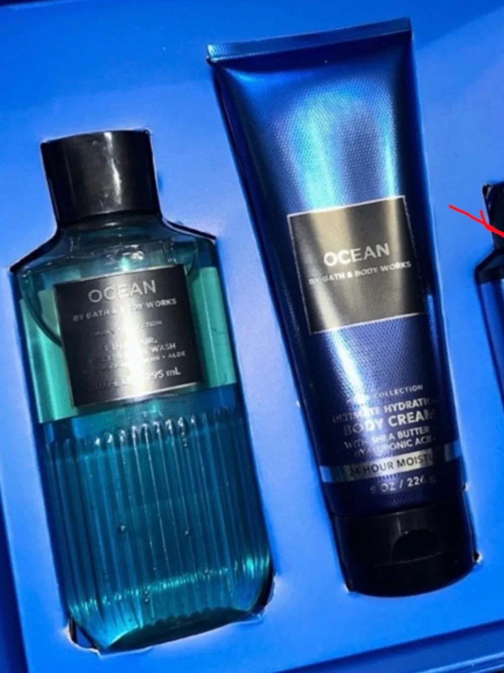 Ocean Blue Men's Hydrating Body Cream and body wash
